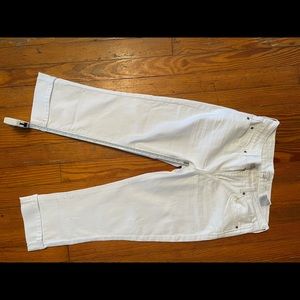 White Levi Capris